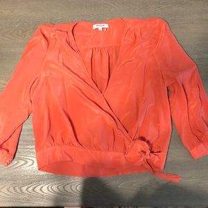 Madewell long sleeve wrap front blouse